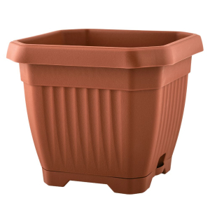 Doniczka z podstawką OCTAGON 35x35cm terakota